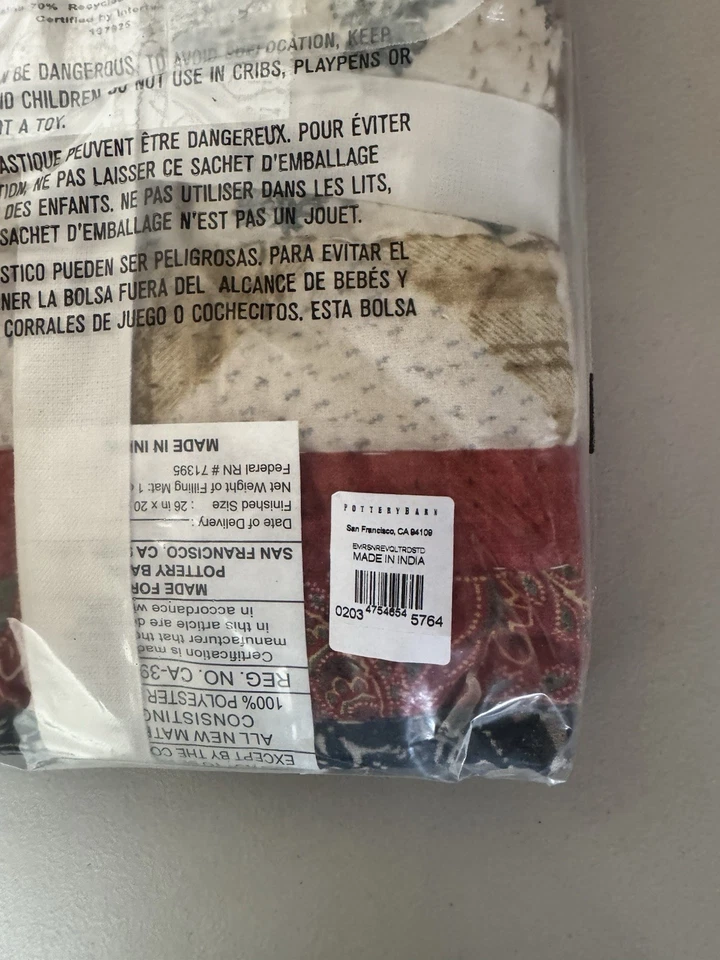 Pottery Barn Emerson Reversible Standard Shams Set of 2 26x20 - Image 4 of 4