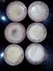 Lot of  6  Vintage Frankoma Pottery Mayan Aztec Gold 7" Salad Plates 7G
