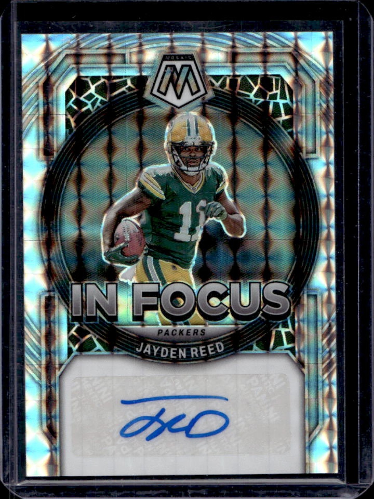 2023 Mosaic Jayden Reed In Focus Signatures Rookie Auto RC #IF-JR Packers