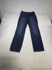 Lee Jeans Women's Sz 4 Mid Rise Straight Leg Relaxed Fit Dark Wash Normcore Cute