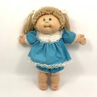 Vtg Cabbage Patch Kid 1985 Doll Mold 8 Pigtails Poodle Hair Green Eyes CP Outfit