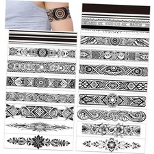18-Pack Armband Temporary Tattoos Realistic Tribal Waterproof Pattern C