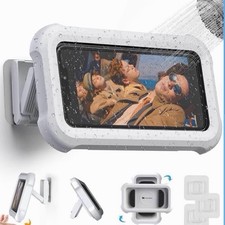 Waterproof Wall Mount Phone Holder Bathroom Anti-Fog Touchscreen 360° Adjustable