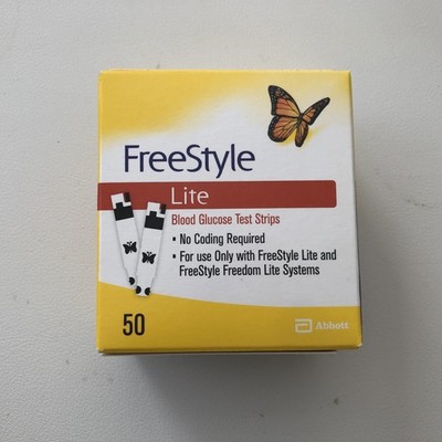 50 Free Style  Lite Blood Glucose Test Strips EXP 04/30/2027 - FREE SHIPPING
