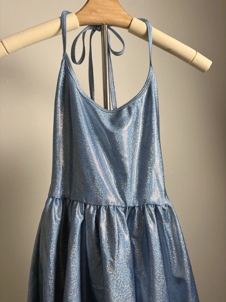 Vestido Patinador Figura Azul Holográfico Brillante American Apparel Cali Sun & Fun S Foto 4 de 4