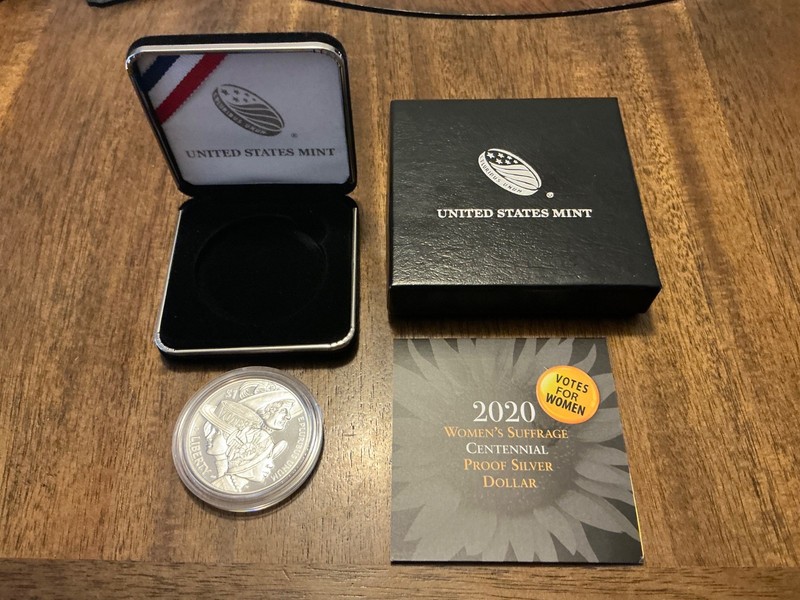 2020 Women's Suffrage Centennial .999 Proof Silver Dollar in OGP COA 26.73 G TSW