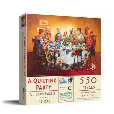 SunsOut A Quilting Party 550 pc Jigsaw Puzzle
