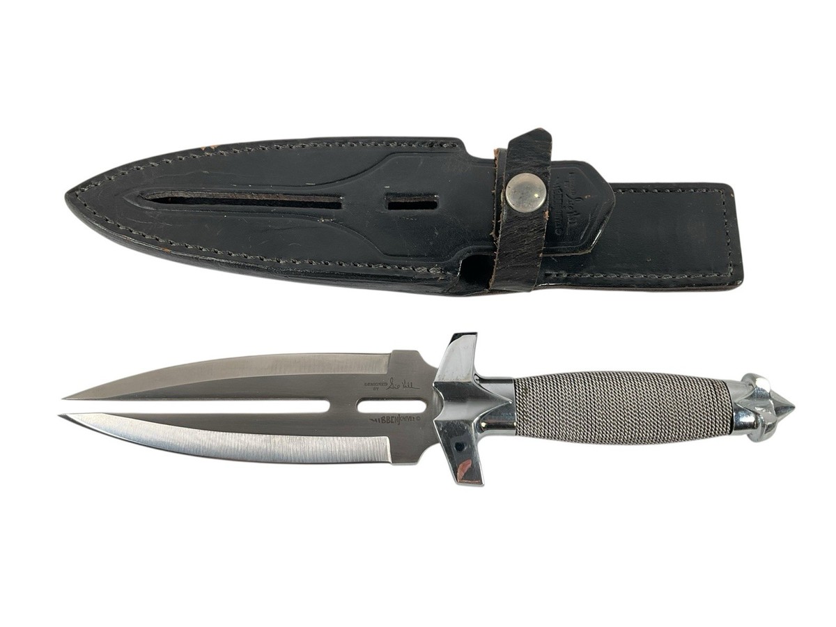 Gil Hibben Double Shadow Tactical Fighting Hunting Knife w/Leather 