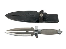 Gil Hibben Double Shadow Tactical Fighting Hunting Knife w/Leather Sheath §