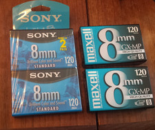 Lot of 4: new unopened 8mm 120min Video Cassette Tape Maxell GX-MP  Sony