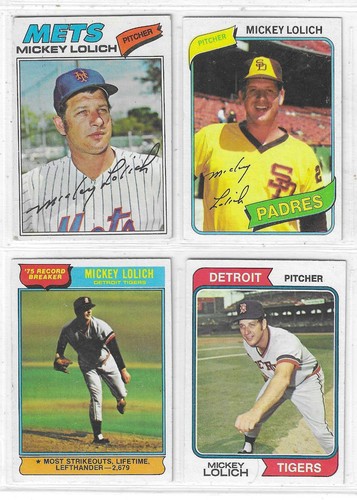 Mickey Lolich 4 verschiedene Karten Lot (0959) - Bild 1 von 1