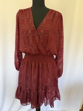 Woman s Michael Kors Chiffon Dress Size XL Color Wine