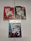 Wii Just Dance Game Bundle - Just Dance 1 2 3 - Free Shipping