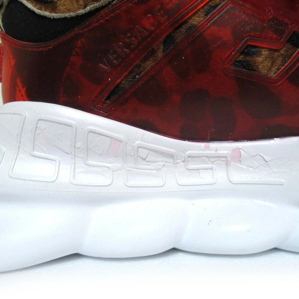 VERSACE Chain Reaction Leopard Pattern Sneakers E… - image 8