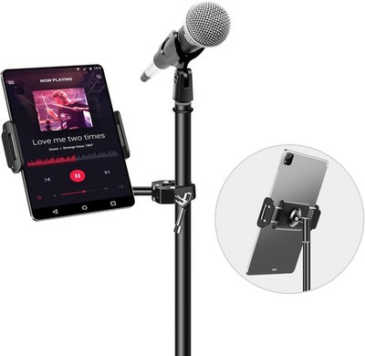 Neueste Aluminium iPad Halterung Mikrofonständer Seite Tablet Halter Mic Stän...