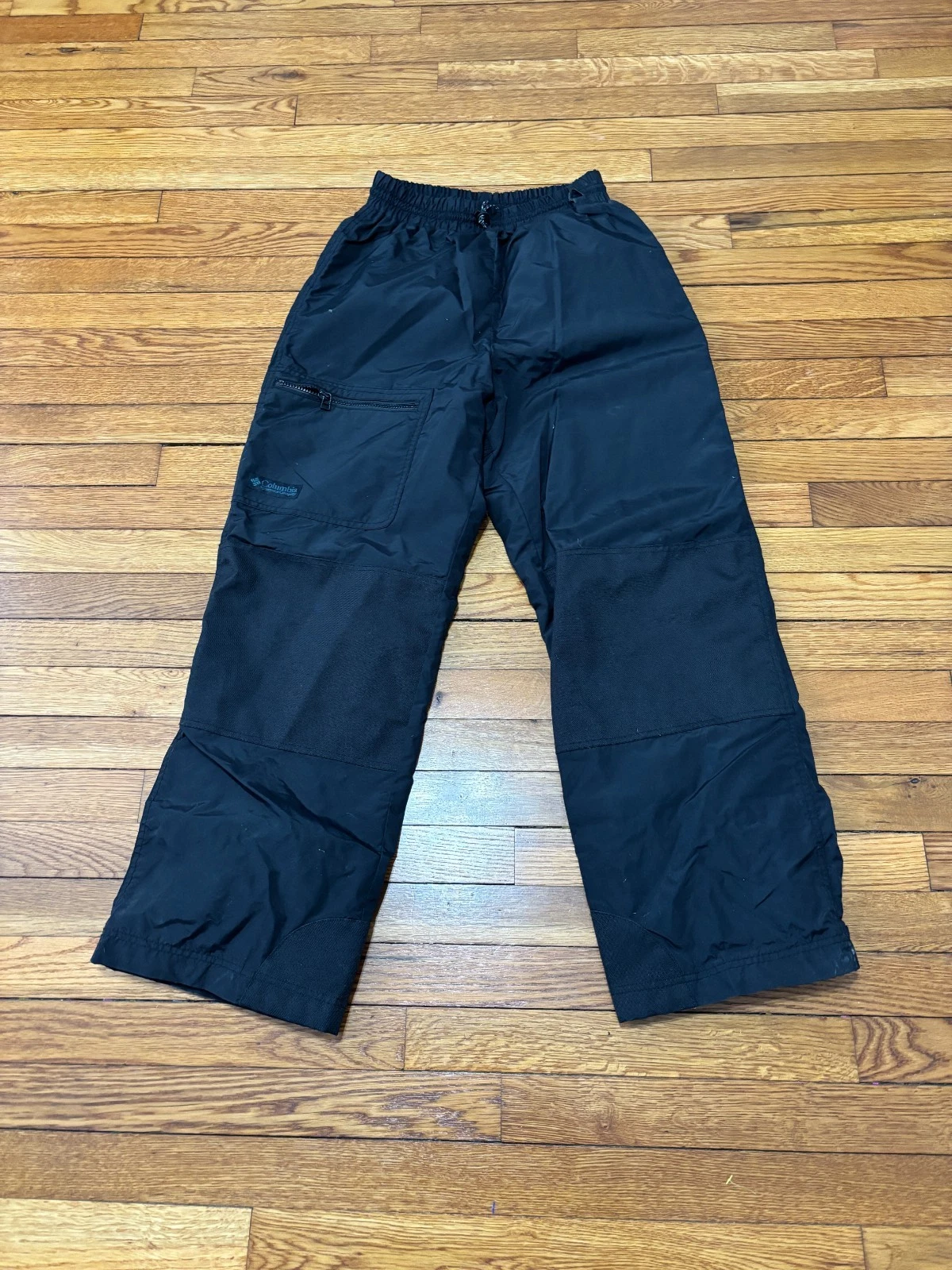 Columbia Mens Snow Pants Size Large Black Nylon Lined Lightweight Snowpants
