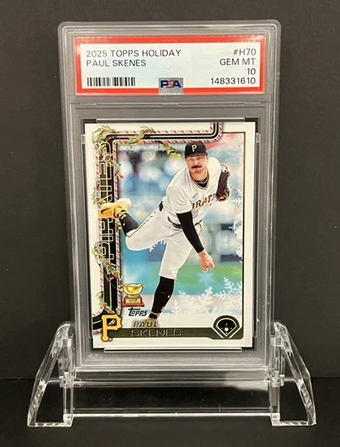 2025 TOPPS HOLIDAY PAUL SKENES #H70 GRADED PSA 10-GEM MINT