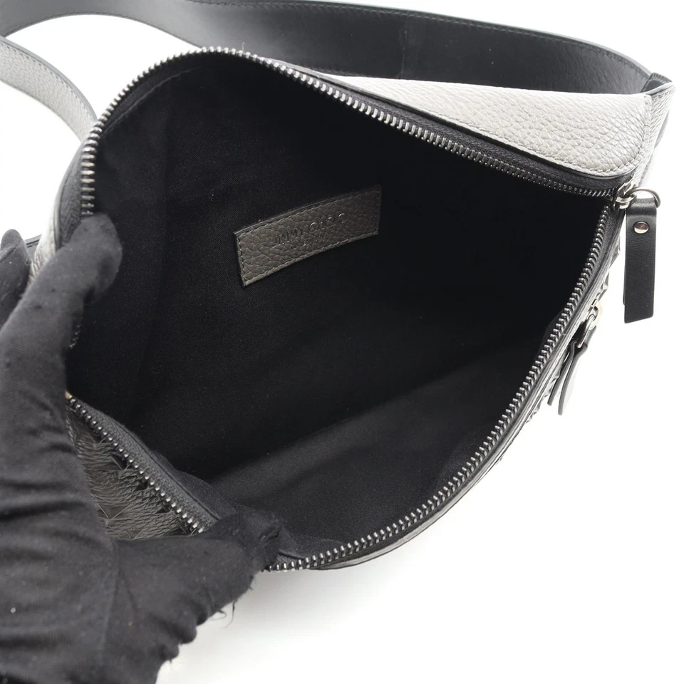 Riñonera JIMMY CHOO Estrella Repujado Cintura Cinturón Cuero Gris Usada para Hombres Foto 3 de 4