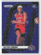 2024 Panini Prizm WNBA #142 Aaliyah Edwards Blue Velocity Prizms