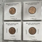 Uncirculated Lincoln Wheat Small Cents RD 1952D 1956D 1958D 1958P Lot