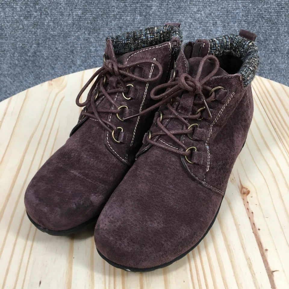 Botas Propet para mujer 7X EE Delaney informales con cordones cremallera botín WFV002S gamuza púrpura Foto 3 de 4
