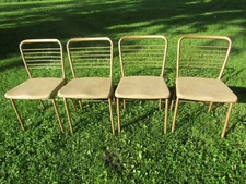 4 COSCO FASHION FOLD GATE LEG FOLDING CHAIRS MID CENTURY MODERN NO.60