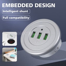 3-Port USB Charging Station Embedded Design Desktop USB Charger Fast Charging