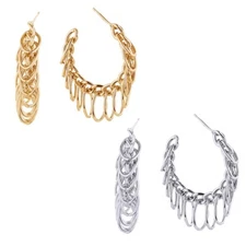 Do Everything in Love 14K Gold/White Gold Dipped Post Hoop Earrings