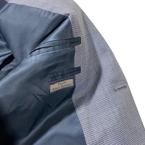Chaqueta deportiva Canali Italia de viaje resistente al agua azul guinga talla 44R traje abrigo - Imagen 13 de 19