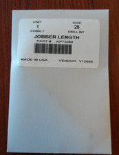 NEW JOBBER LENGTH PART #KP73384 SIZE 25 DRILL BIT 1 UNIT COBALT (MADE IN USA)