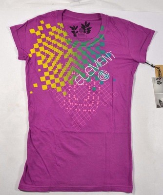 Element LUNAR Magenta Purple Screenprint Skate Surf Shortsleeve Junior's T-Shirt