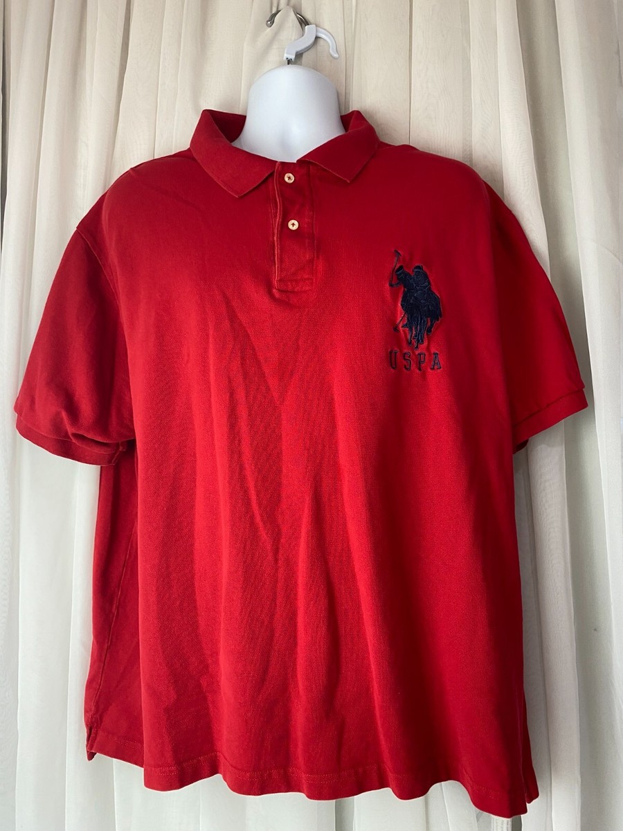 US POLO ASSN Big Pony Polo Shirt Size 3XL Red Embroidered Patch 3