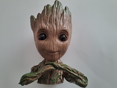 Baby Groot Blumentopf Figur - Übertopf Aquarium Deko Figur Holz-Optik S