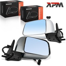 2x Specchietto SX Destra Convesso Elettrico Cromo per Nissan Pick-Up D22