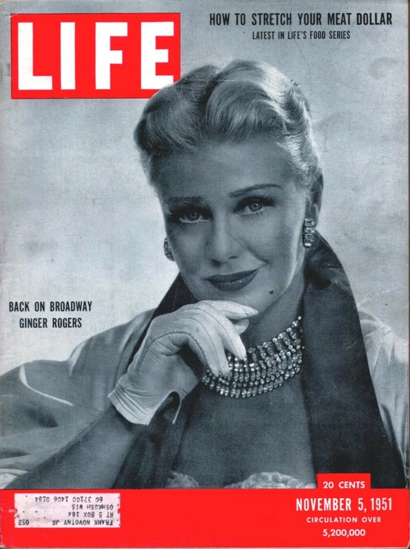 LIFE MAGAZINE November 5, 1951 Ginger Rogers 100% Complete