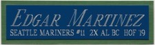 EDGAR MARTINEZ MARINERS NAMEPLATE AUTOGRAPHED SIGNED BASEBALL-BAT-JERSEY-PHOTO
