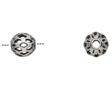 100 Antiqued Silver Plated Brass 4mm Cut Out Round Spacer Beads with 0.6mm Hole