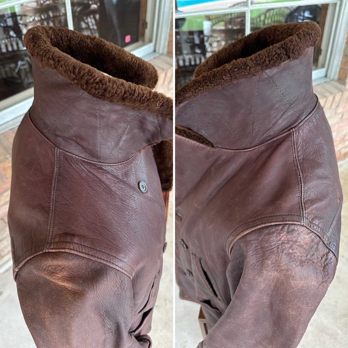 1930s Vtg Horsehide Leather Barnstormer Car Coat Jacket 1930s Vtg Horsehide Leather Barnstormer Car Coat Jacket