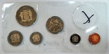 1973  Jamaica PARTIAL 6 Coin Proof Set $1 25c 20c 10c 5c 1c Gorgeous Designs!