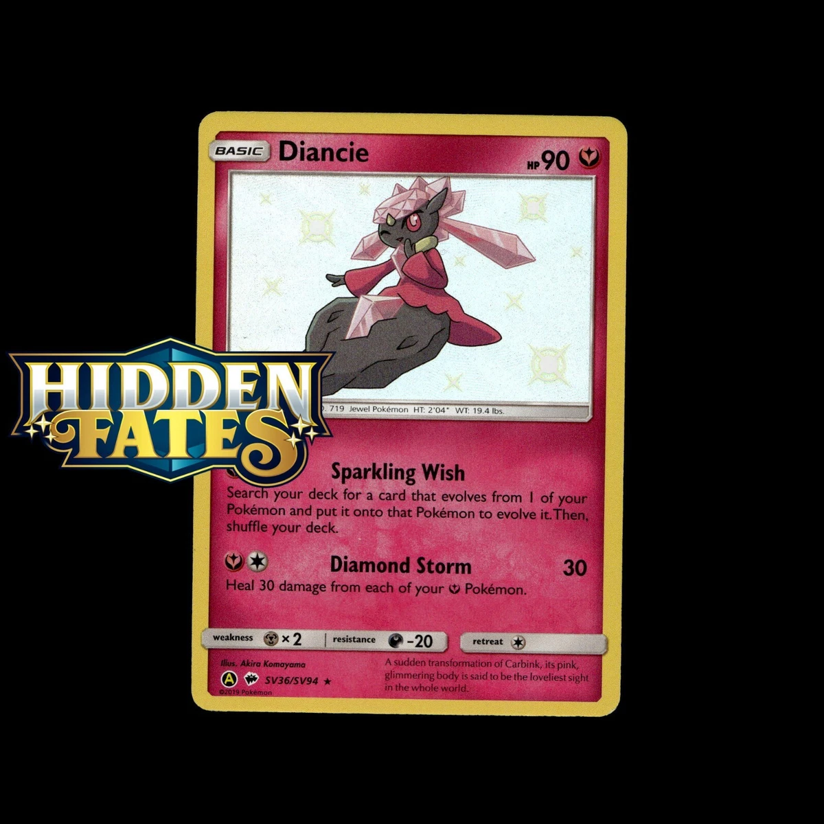 shiny diancie pokemon card Diancie SV36/SV94 Hidden Fates: Shiny Vault for sale