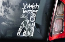 WELSH TERRIER Car Sticker, Welshie Dog Window Sign Bumper Decal Gift Pet - V01