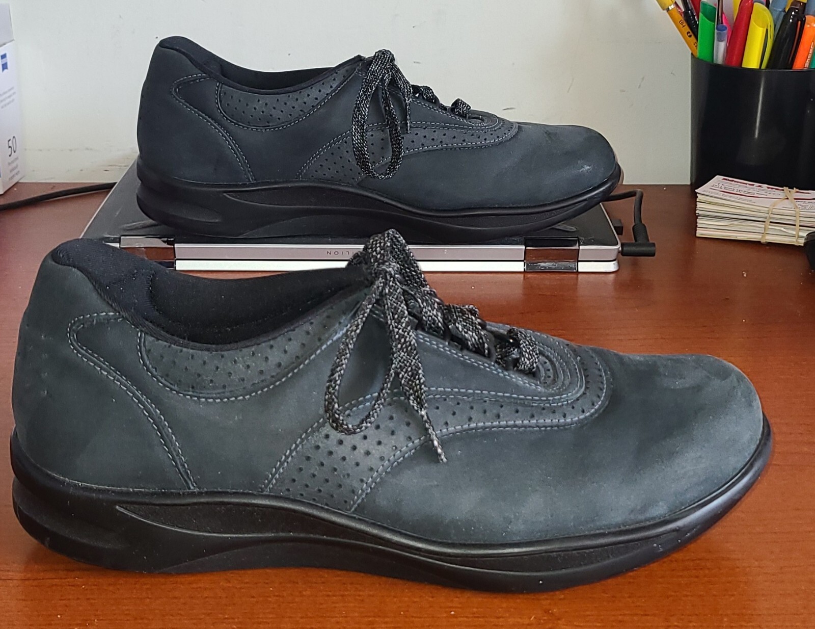 Women's SAS Walk Easy Charcoal Snuff Suede Walking Oxford Sz. 10.5W | eBay
