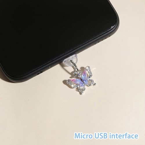 Butterfly Phone Dust Plug Hanging Ornament Mobile Pendant Decoration For Phone - Zdjęcie 6 z 11