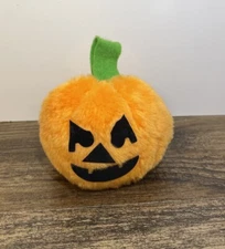 Vintage Dan Brechner Mini 4" Pumpkin Jack-o'-lantern Plush Stuff Toy