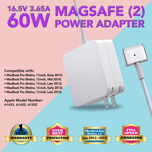 60W Power charger Adapter for Apple MacBook pro 13" Cmptbl with Magsafe2 A1435