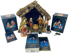 Vintage Fontanini Italian Nativity Set Christmas Manger Scene 11 Piece Italy Cat