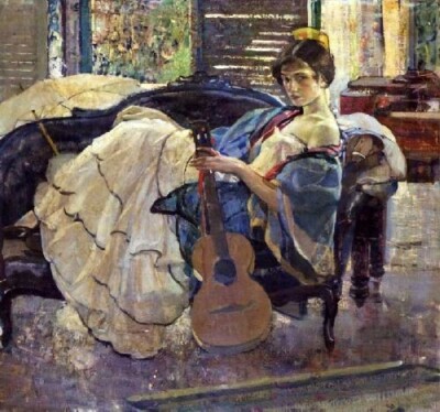 Oil painting String-Artist-Richard-Edward-Miller-oil-painting String-Artist-Rich