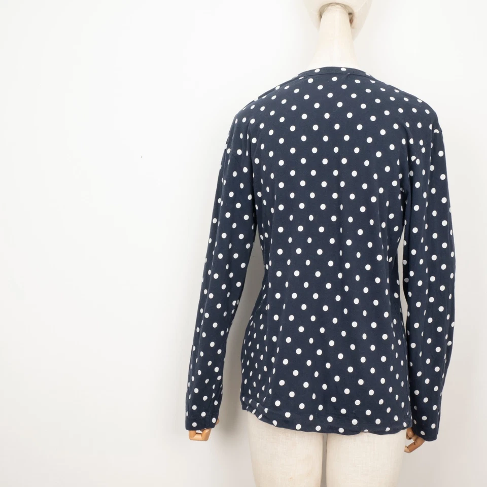 Comme Des Garcons Women's Blue Cotton Japan Polka Dot Crew Neck Pullover Size M - Image 4 of 4