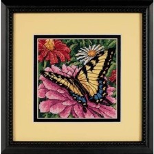 Dimensions Needlepoint Kit - Butterfly and Zinnias