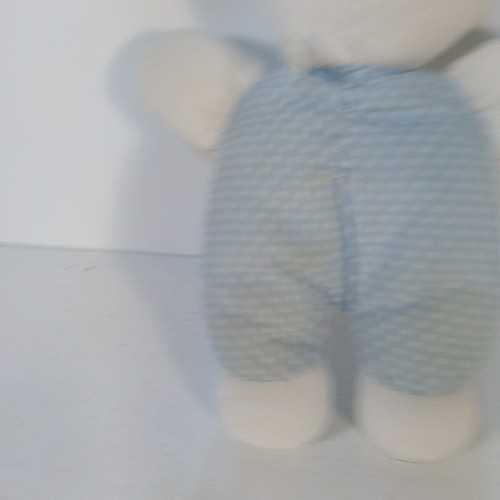 Vintage Bunny Rabbit Plush Terrycloth Polka Dot Butterfly Rattle Lovey Doll - Picture 7 of 8